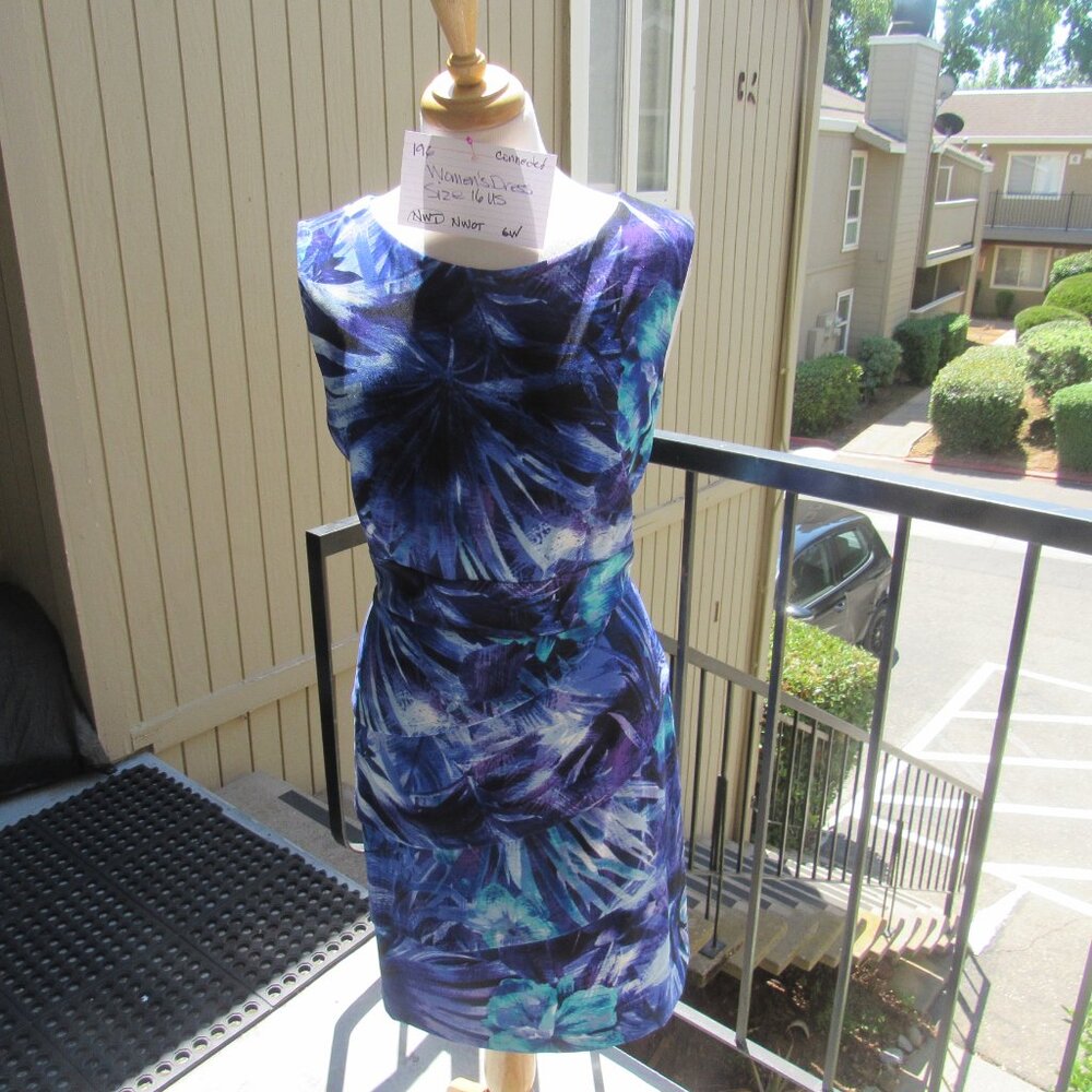 #196  NEW WOMEN'S BLUE DRESS BY CONNECTED  (SIZE 16)